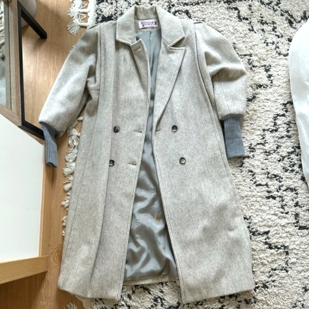 Striped wool coat - Picture 1 of 8